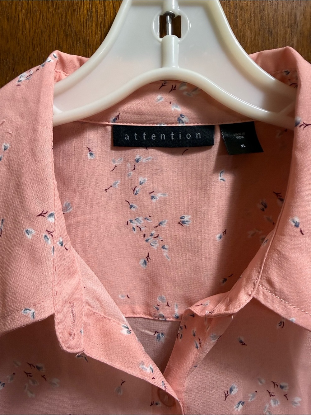 ATTENTION Peach Blush Floral Collared Shirt